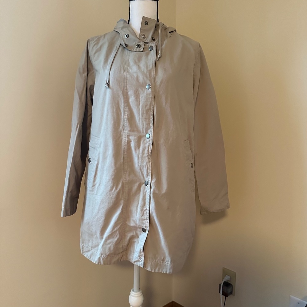 *STYLE & CO* Tan Button Down Hooded Jacket Size Medium